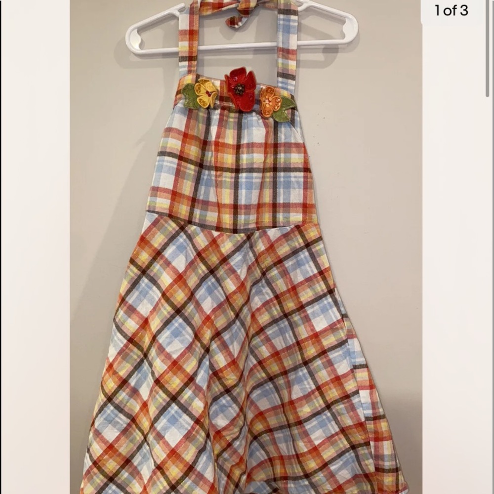 Gymboree Island Getaway Girls Plaid Halter Dress Size 6 Plaid